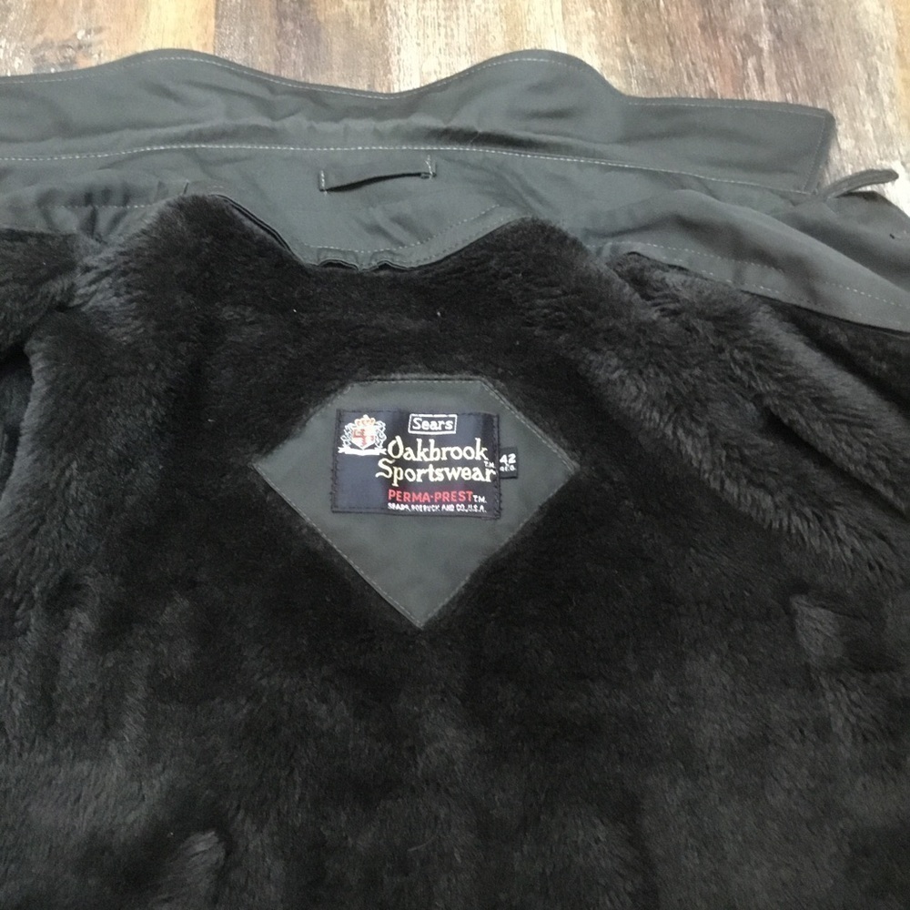 𝅺VINTAGE Sears Oakbrook Sportswear Mens 42 Reg. Fur Lined Jacket - Picture 3 of 4